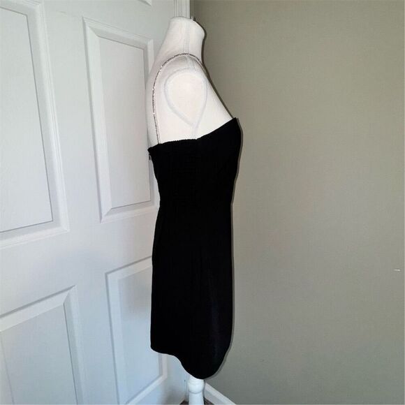 Amanda Uprichard Dream Diamante Strap Mini Party Dress Size M Black Homecoming - Picture 5 of 16